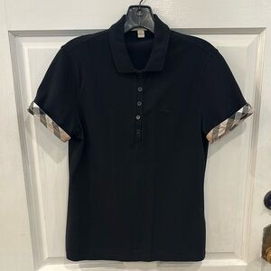Burberry Women's Classic Black Polo Shirt Size Medium